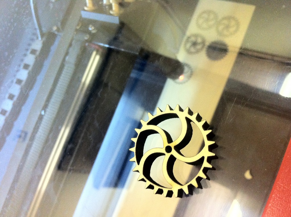 Wood GEar Cut with Laser in Brooklyn